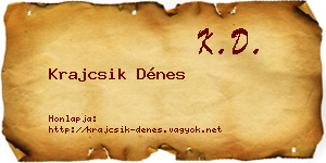 Krajcsik Dénes névjegykártya