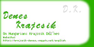 denes krajcsik business card